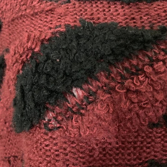 John + Jenn Crop Sweater Chunky Box Fit Chevron Geometric Stripe Pattern Fuzzy - Picture 5 of 10